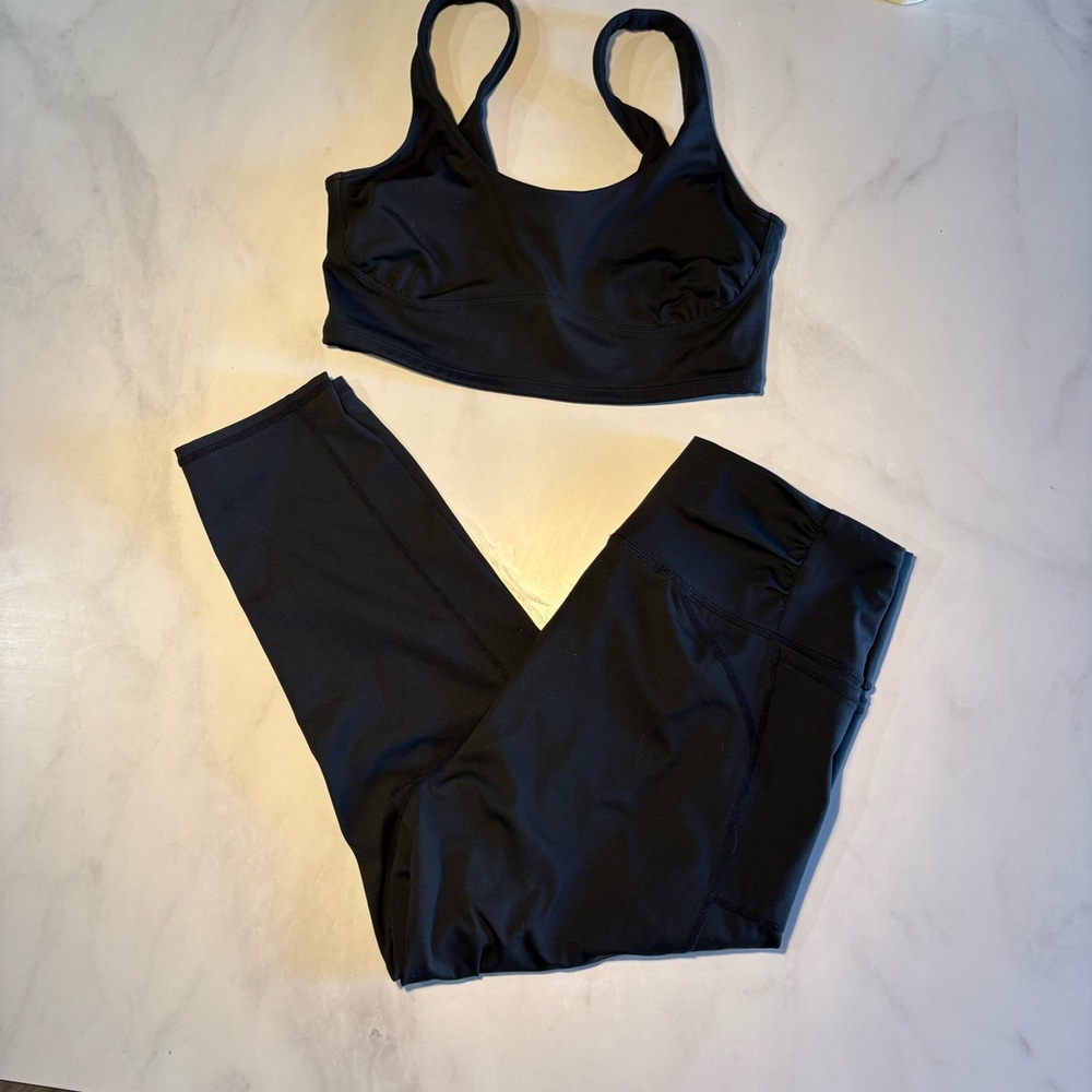 FP Movement by Free People Black High-Rise Leggings & Sports Bra Set